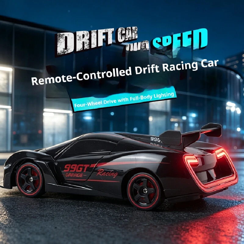 Generic Rc Drift Car 4wd High Speed Gt Racing Model With Led Light Rechargeable Remote Control Vehicle For Adult Hobby