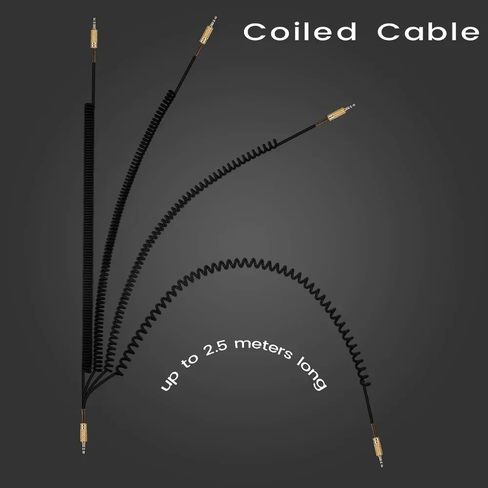 OFC Replacement Spring Coiled Aux Cable Extension Cord For Ihome iH16U iH4 iH6 iP1 iP4 iP9 iP11 iP49 Studio docking Speaker