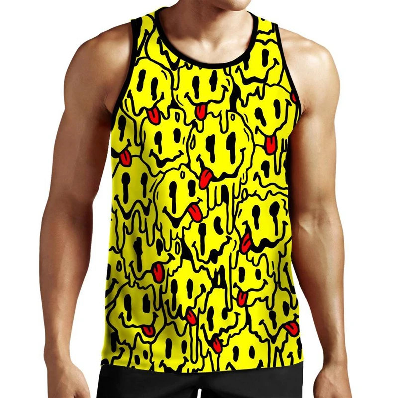 

Men Sleeveless Top 3D Funny Graffiti Women Fashion Tops Summer Oversized Harajuku Gym Man Tank Top New Running Shirt Tank Tops