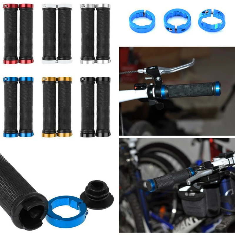 MTB Mountain Bike Handlebar Locking Rubber Handlebar Anti-slip Shock Absorber Bicycle Grips Silicone Cycling Handlebar Cover