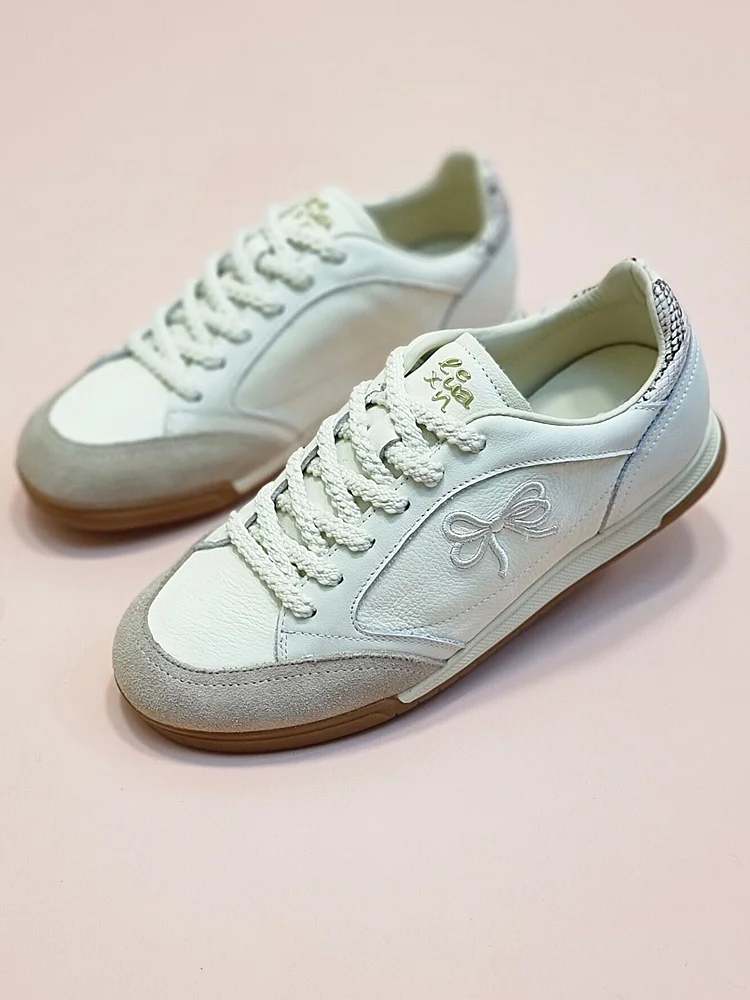 

Leather Sneakers Women's Casual Sports Shoes Spring New Style Versatile Genuine Leather Lightweight Soft Bottom Dequn Shoes
