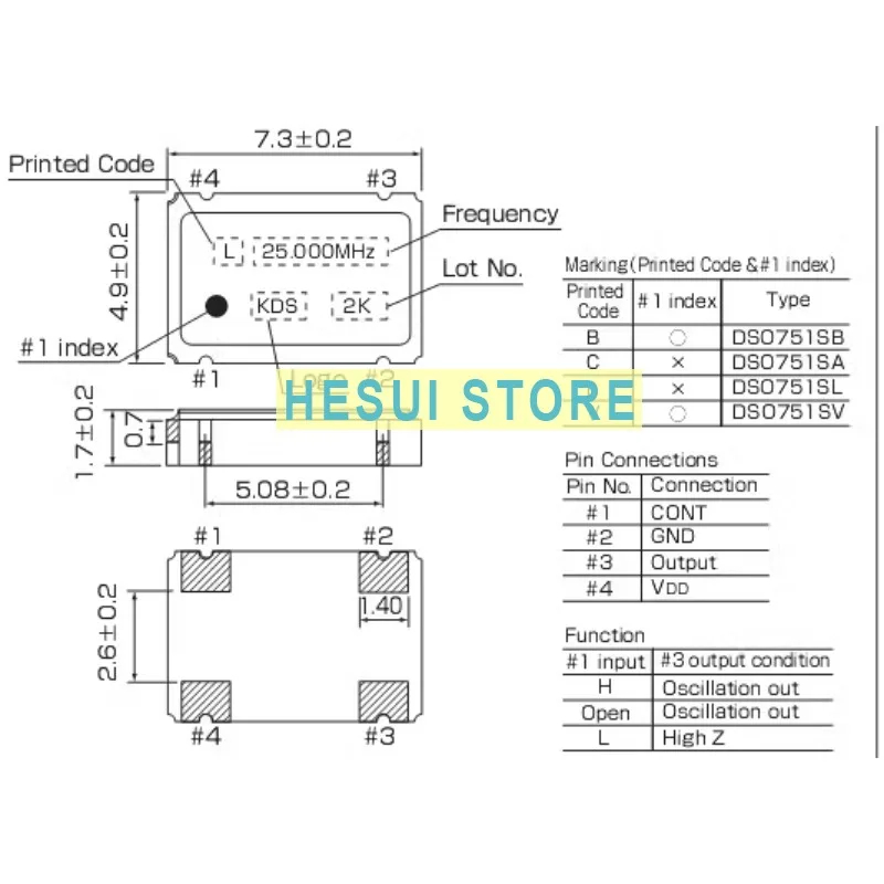 1/5/10pcs Active chip crystal 5*7 7050 74.175MHZ 74.1758MHZ