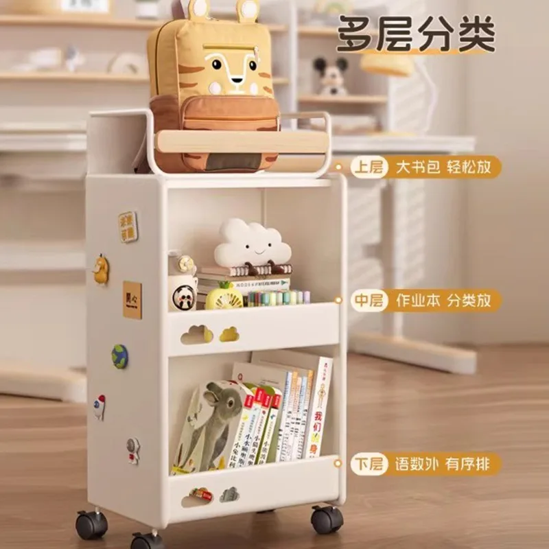 Mobile Storage Cart, Organizer for Students' Schoolbags & Books, Desktop Storage Rack for Office