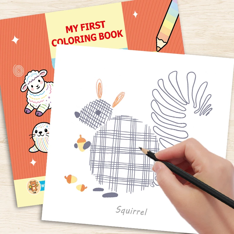 32 Pages Kids Beginner Coloring Book My First Animal Line Drawing Activity Workbook Early Learning Painting Book