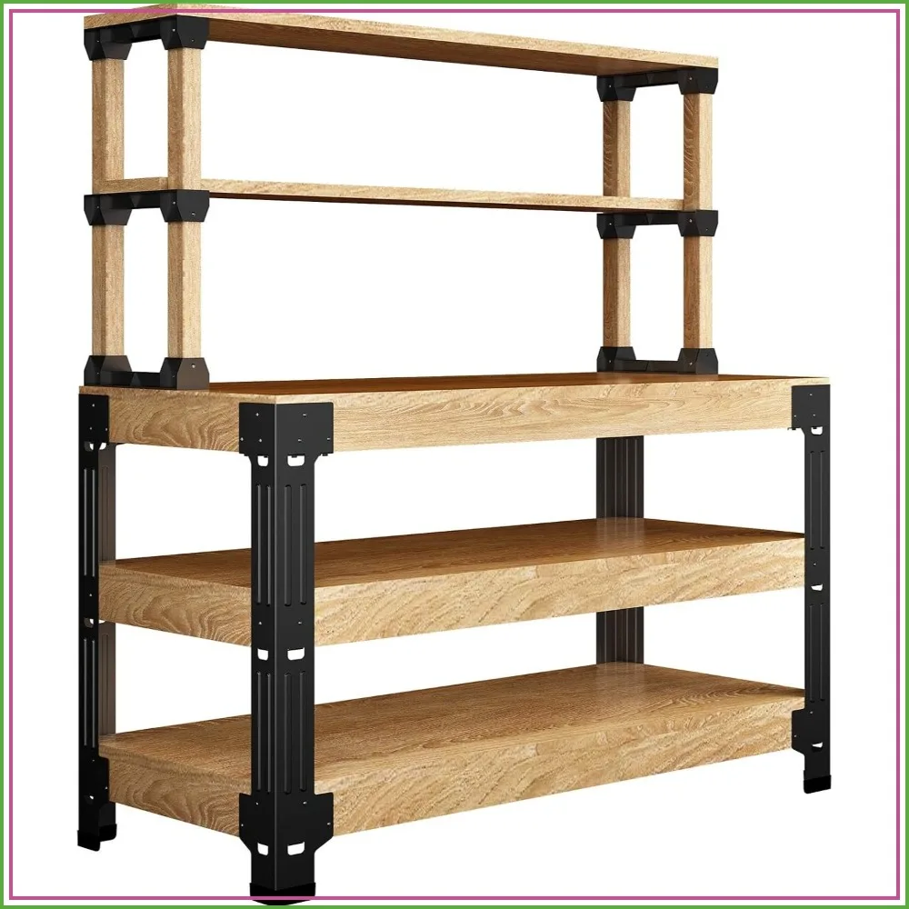 Heavy Duty Workbench Legs Kit with Shelf for DIY Custom, Max 96
