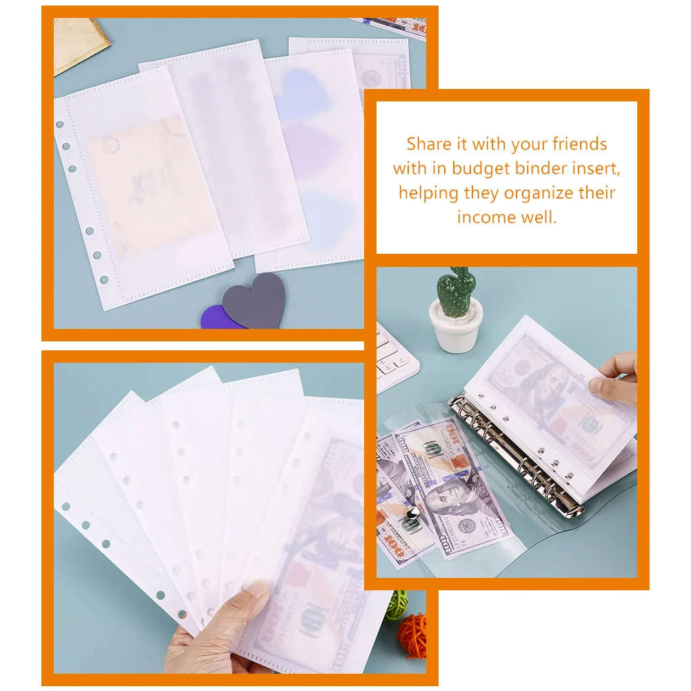 

5 Pcs Loose-leaf PP Bag Budget Binder Pockets Photo Handbook Multi-use Portable Reusable