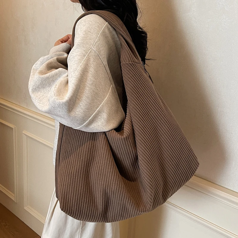 

Tiptoegirls, большая вместительная вельветовая сумка на плечо, зимние сумки-хипперы для ежедневных поездок, большая винтажная сумка-хобо в корейском стиле