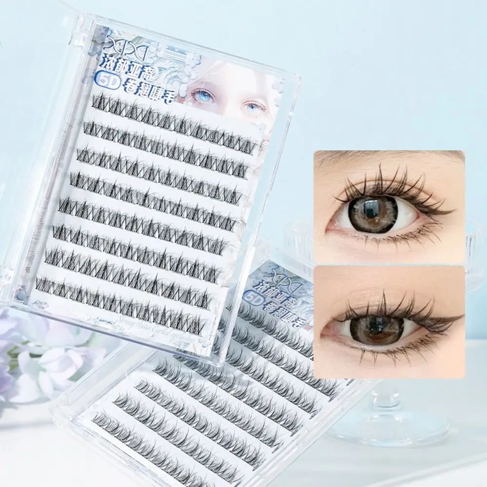 Simulação 5d cola-livre cílios postiços macios 100 claros auto-adesivos cílios postiços diy maquiagem cílios segmentados pacotes feminino