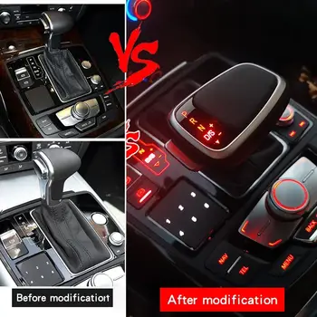 適用於Audi A6 C6 C7 A4 B8 S6 A7 A5 8t Q5 8r Q7 4L A3 8P S5 S7 的 LED 換檔桿頭變速箱手把配件 8 最佳銷售 奧迪A3 8P檔把 - №8