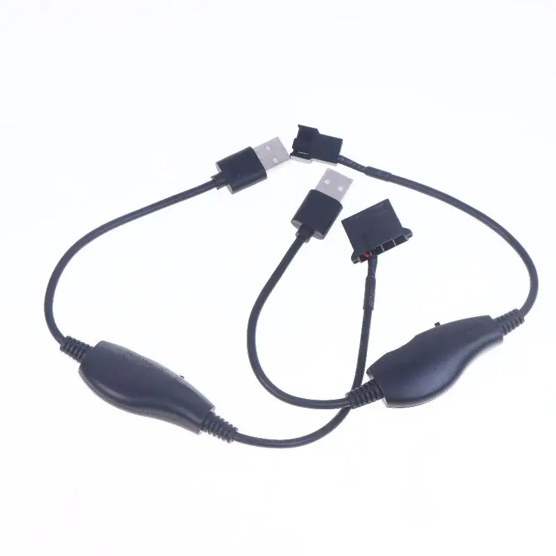 USB-4-контактный ШИМ от 5 В до 12 В, повышающая линия, вентилятор, адаптер питания, разъем, кабель-переходник с регулируемым переключателем