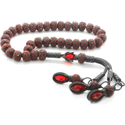 Hepnaturel Hand Labor Sphere Cut Big size Red-Gray 1000 Sterling Silver Kazaz Rosary