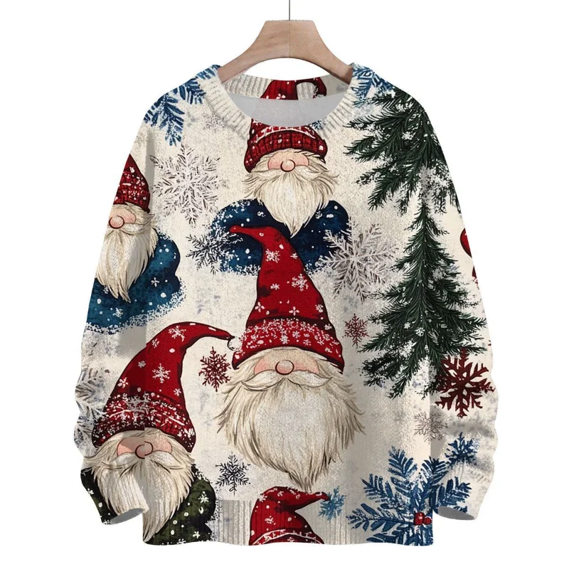 

Printed Round Neck Sweatshirt Snowman Christmas Sweatshirt Women Pullover Long Sleeve Casual Loose Fashion Top