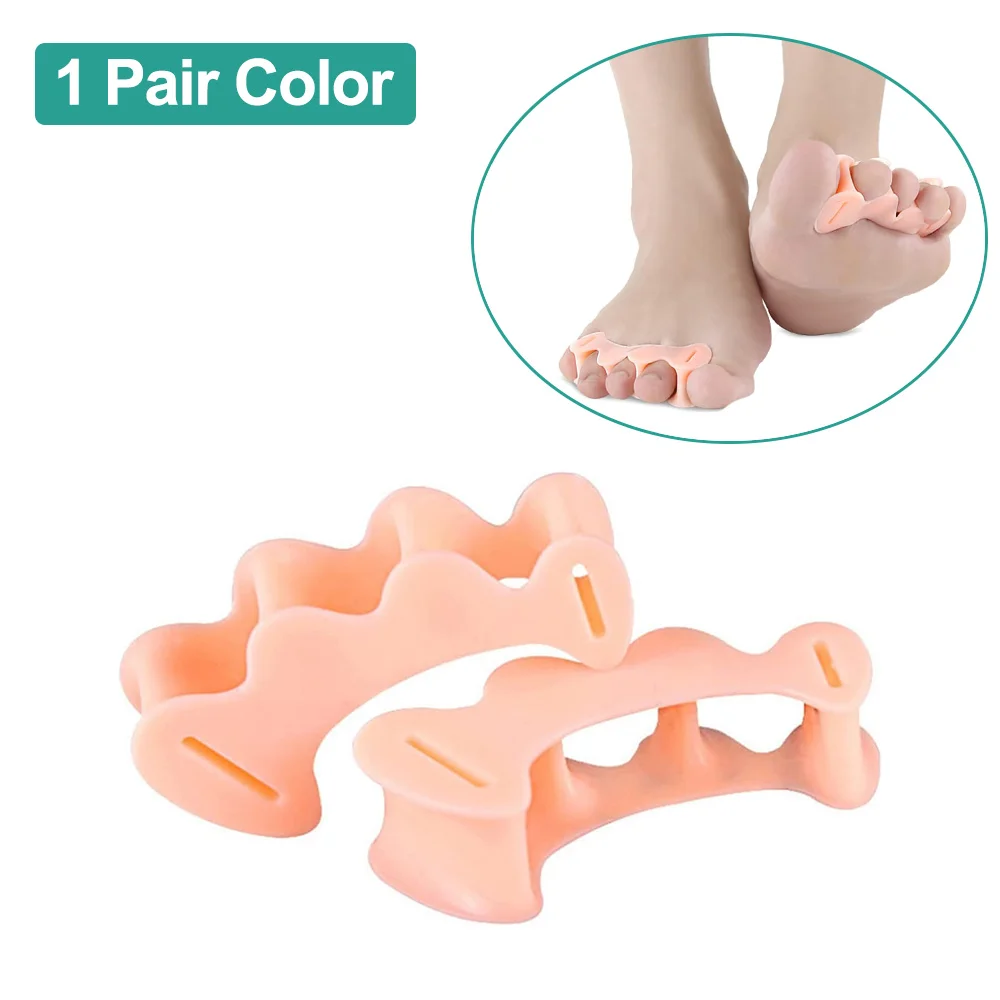 1 Paar Gel-Zehen-Finger-Separator aus hartem Silikon, 3 Löcher, Hallux Valgus, orthopädische Abstandshalter, Bunion überlappender Hammer, Fußkorrektor
