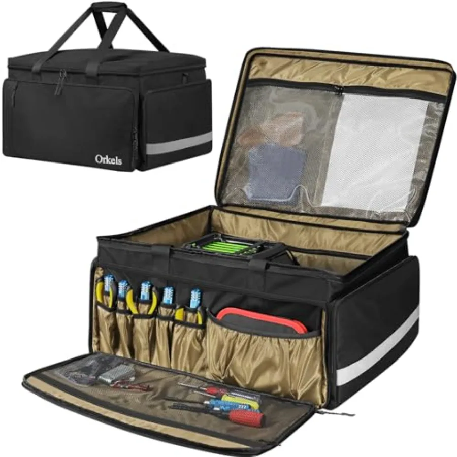 

RC Storage Bag for 1/8, 1/10 Cars: Durable Nylon, Black, Waterproof Multi-Pocket Design for Tools, Accessories Traxxas Car Comp