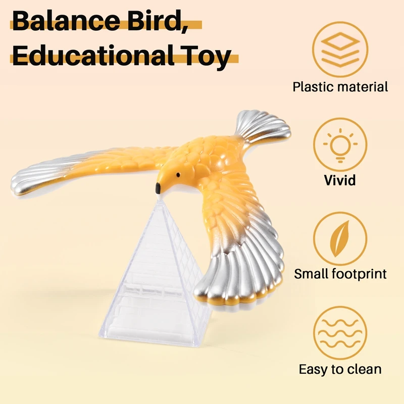 Magic Balancing Bird Science Desk Speelgoed Balancering Adelaar Nieuwigheid Leuke Kinderen Leren Geschenk Kind Educatief Speelgoed Met Piramide Stand,