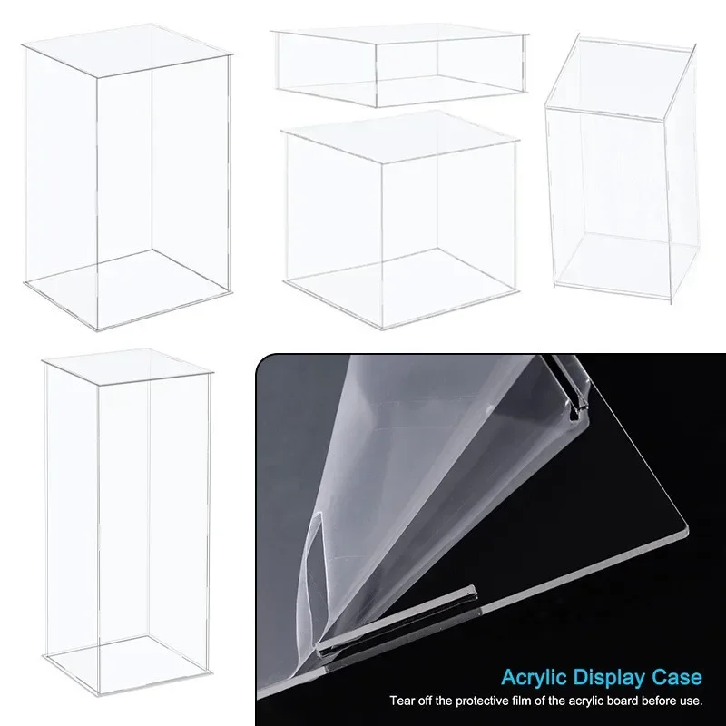 Acrylic Clear Display Case Countertop Box Organizer Stand Dustproof Protection Showcase for Action Figures/Toys/Collectible