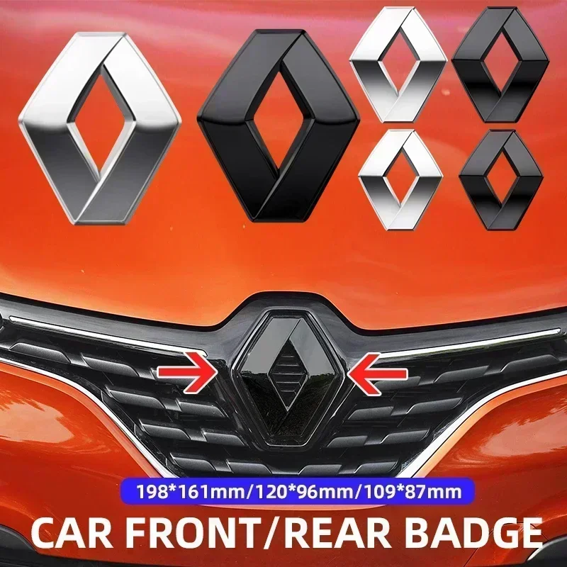 

ABS For Renault Megane 2 3 Clio Duster Captur Logan Koleos Auto Accessories Car Front Hood Emblem Sticker Rear Trunk Badge Decal