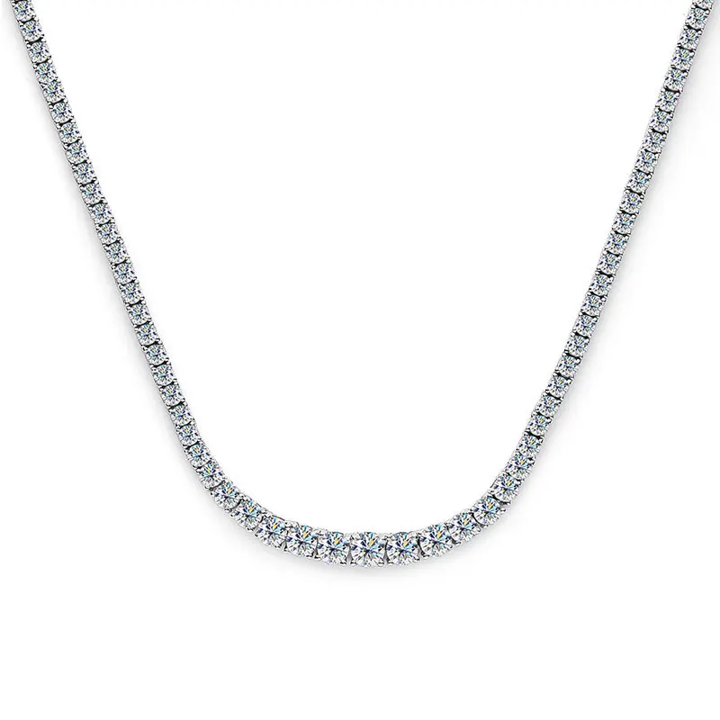 Ewya 100% echte Moissan ite Diamant Halskette für Frauen 18 Karat Weißgold plattiert 925 Sterling Silber Ketten Halsketten edlen Schmuck