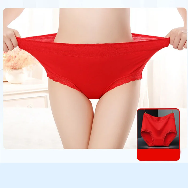 3 Pcs/Lot High Waist Underwear Women Panties Cotton Lace Briefs Girls Soft Seamless Underpants Sexy Pantys For Women Female