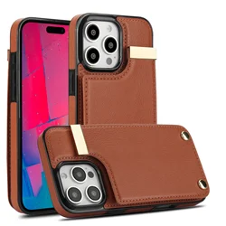 Wallet with Card Holder Leather Phone Case for iPhone 16 15 14 13 12 11 Pro Max XS X XR 7 8 Plus Shockproof Protective Cover