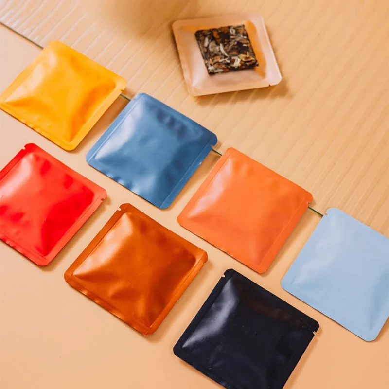 StoBag 100pcs Colorful Aluminum Foil Packaging Bag Small Plastic Sealing for Tea Coffee Powder Storage Pouch Portable Wholesale