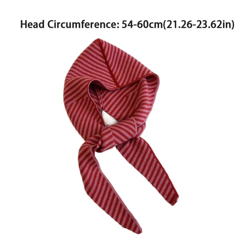 النسخة الكورية مخطط وشاح قبعة محبوك الدافئة غزل الصوف مقنعين قبعة الرقبة أدفأ يندبروف شال الرقبة قبعة الأنشطة في الهواء الطلق