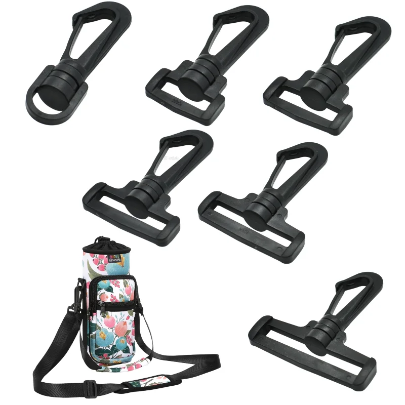 10 Stück 360-Grad-Drehung Kunststoff drehbare Karabinerhaken-Clips für 12 mm-50 mm Gurtband, schwarz, robust für Taschen und Riemen