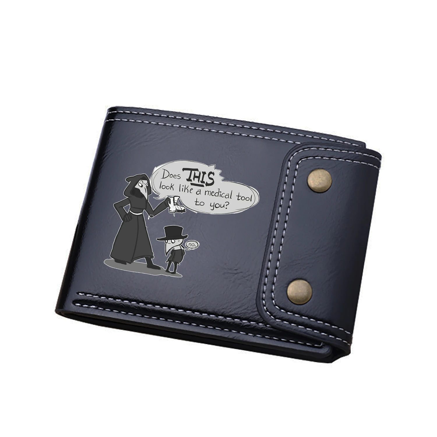 SCP Foundation Anime Short Wallets Oil Wax Leather Coins Purses Cartoon ID Card Holders SCP Money Bags Unisex Black Clutch