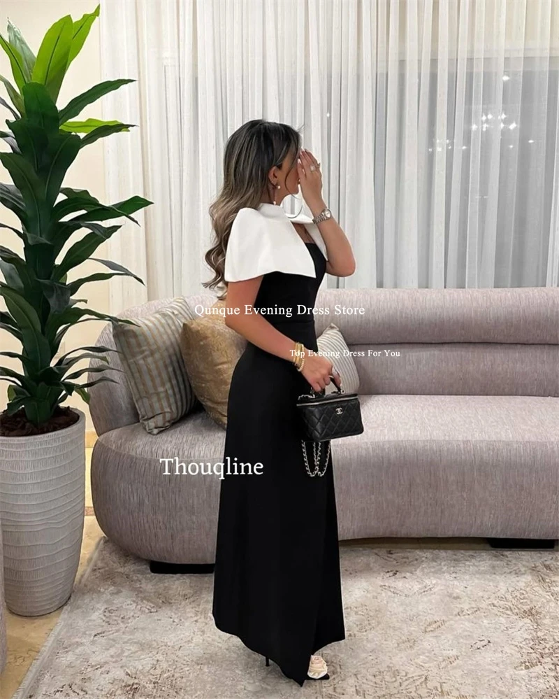 Qunque Saudi Arabia Women Evening Dress A-line Customized Prom Gown Slit Formal Cocktail Party Fashion Jacket Celebrity Dress