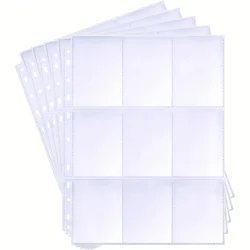 9 Pocket Trading Card sleeve pages, 11 Holes double sided, Fits 3 Ring Binder and TCG cards Sport Cards