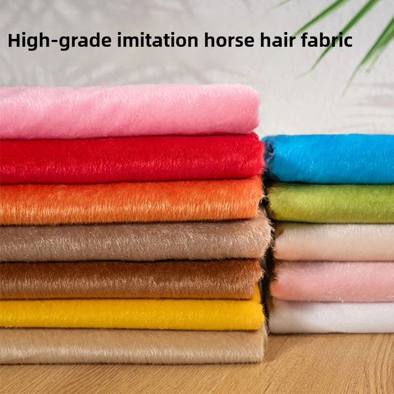 Tela de felpa de imitación de pelo de caballo de 1.5mm de color liso, accesorios de pelo de visón artificial, tela para parte superior de equipaje, manualidades DIY