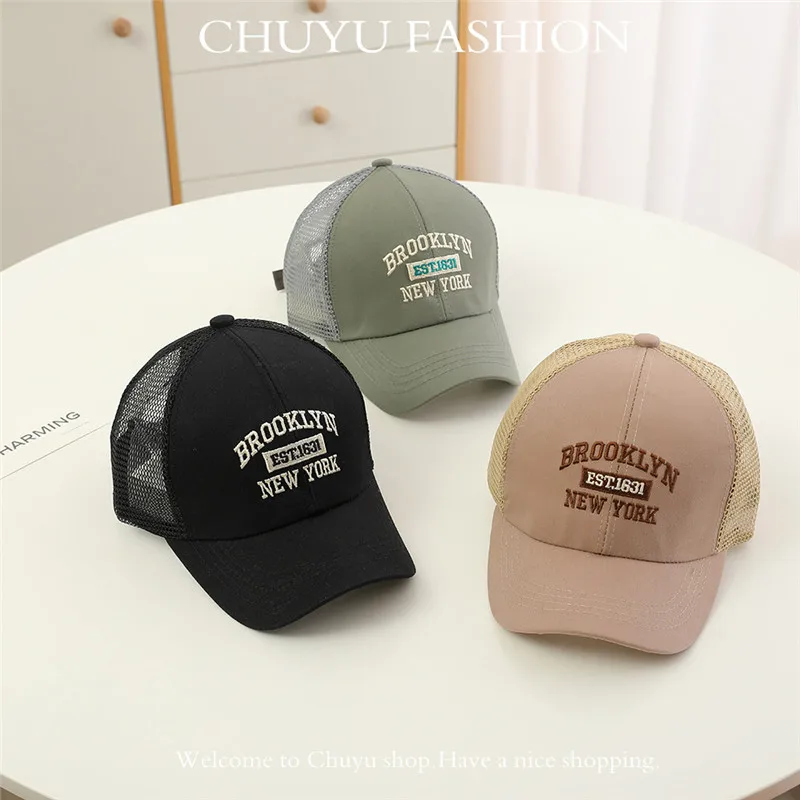 Fashion Letters Kids Baseball Cap New Summer Baby Boys Girls Mesh Sun Hat Child Adjustable Casual Hip Hop Cap For 2-6 years