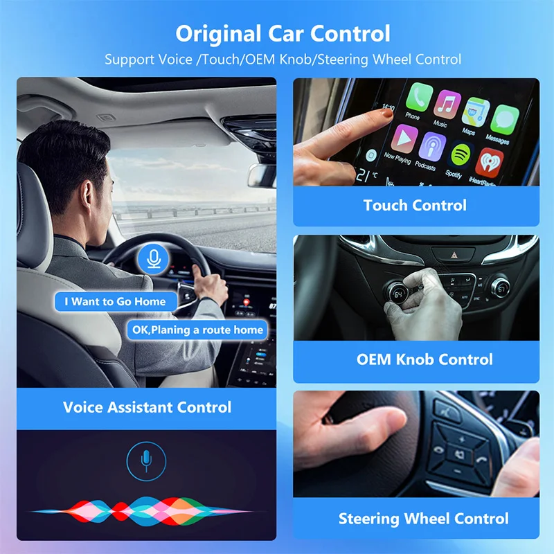 New Wireless Carplay Adapter Android Auto 2in1 Plug And Play Smart USB Dongle Mini Box WiFi Quick Connect Universal Bluetooth