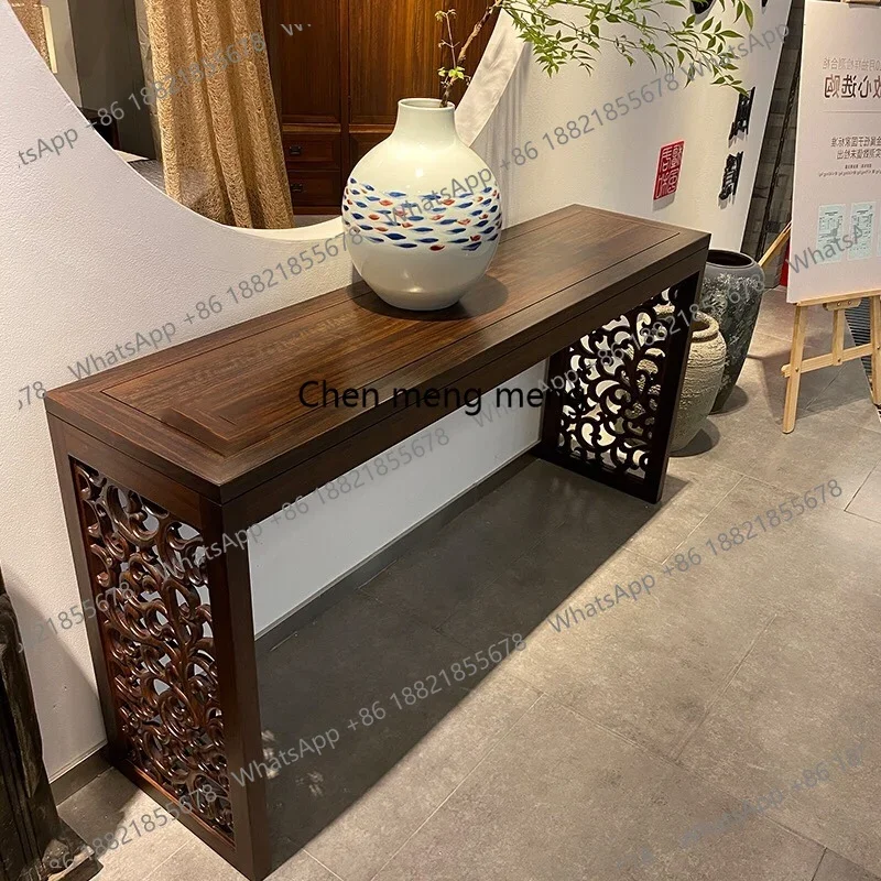 

Aesthetic ebony entrance table New Chinese solid wood entrance table Simple art living room
