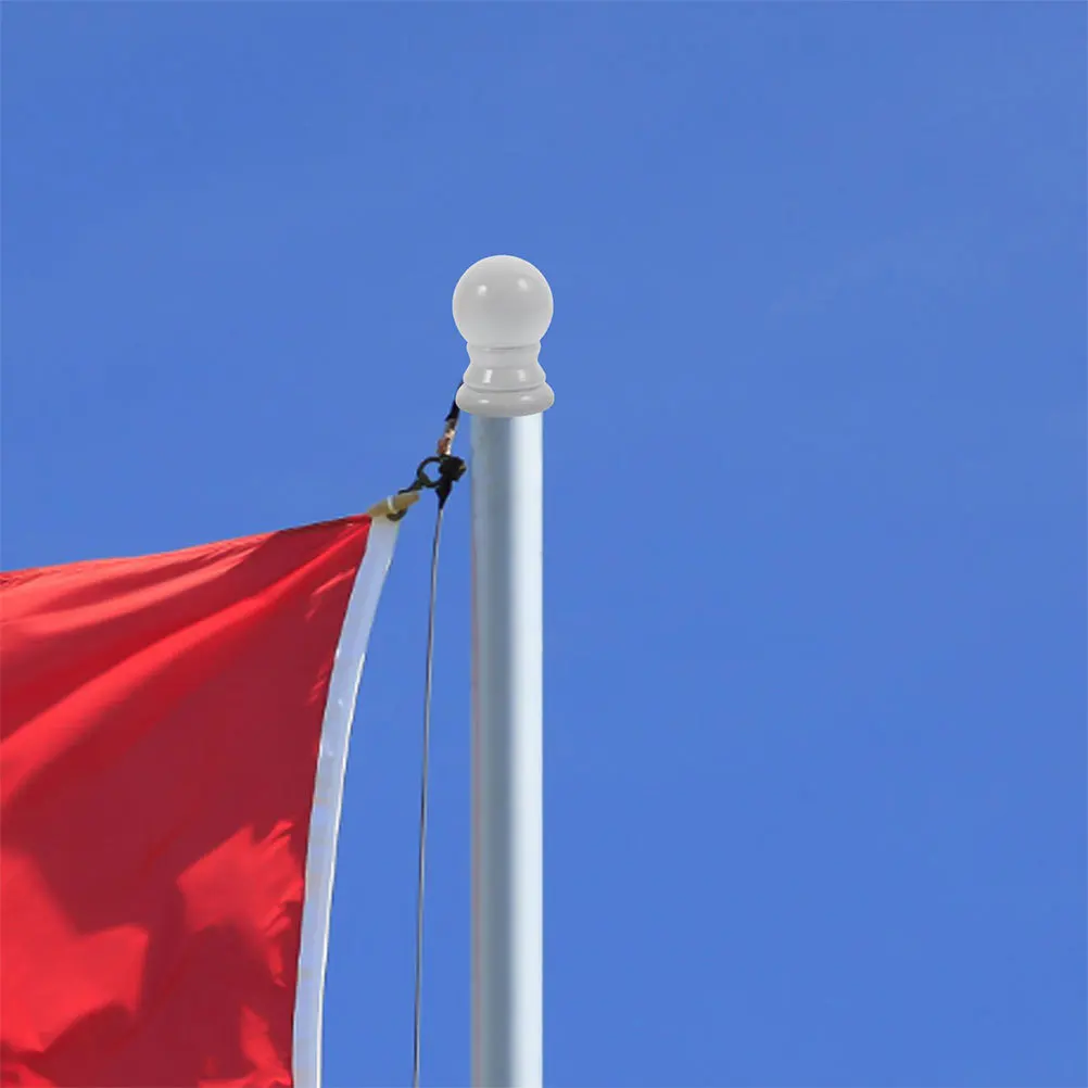 

6pcs Flag Pole Ball Topper 2.75X1.77 Inch White Round Flagpole Top For Usa Flag Pole Truck Solar Light Durable Abs Roman Design