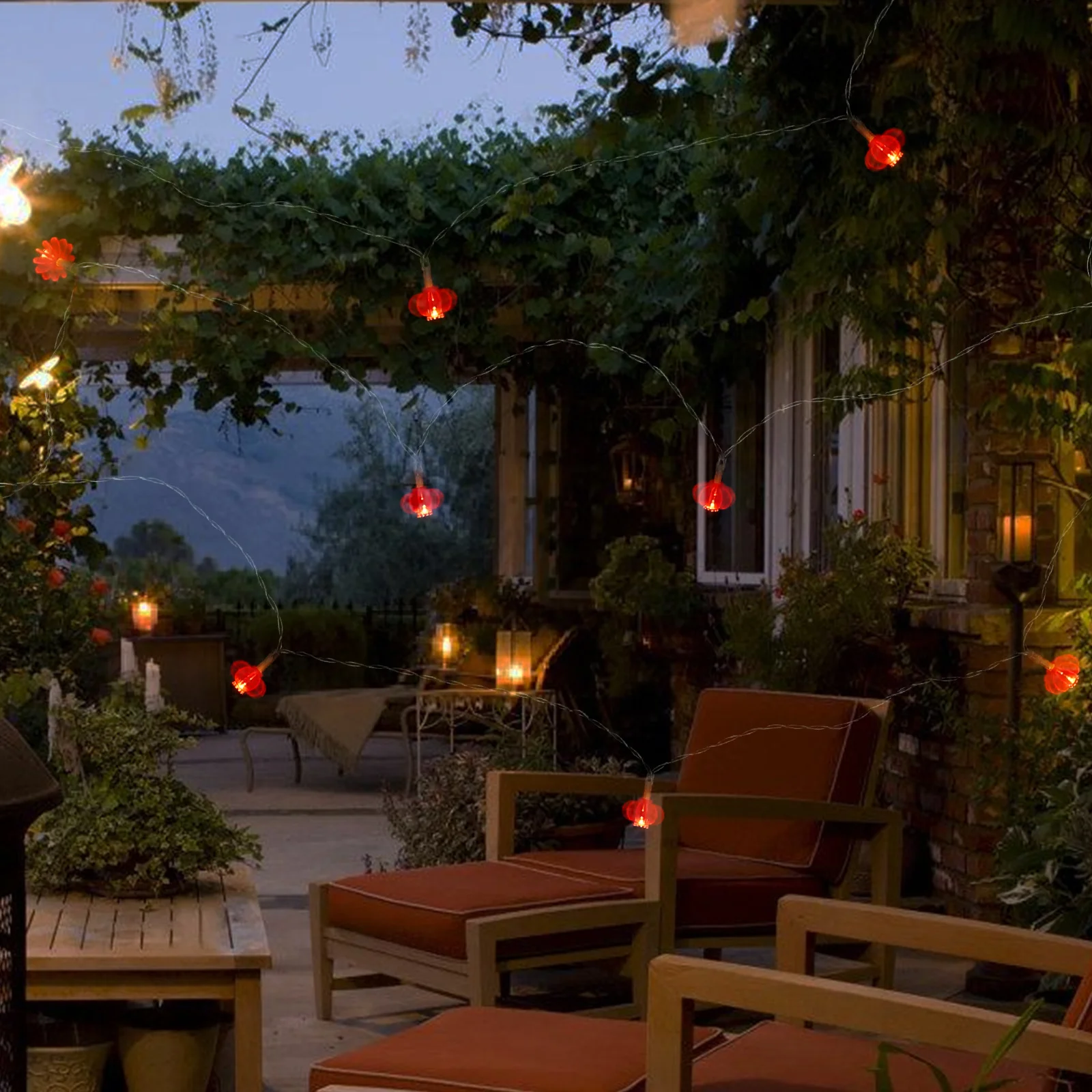 1 قطعة 6 سنتيمتر الأحمر فانوس أضواء الزخرفية 2 متر 10 المصابيح Usb التوصيل Led سلسلة ضوء لقضاء عطلة حفل زفاف حديقة الديكور احتفالي