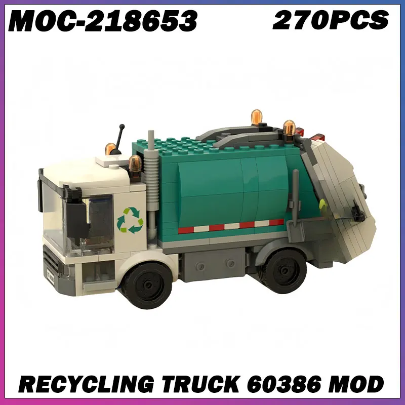 

270PCS MOC-218653 Recycling Truck Engineering Modular Truck Model Creative Ideas Children Toy birthday Gift technology Blocks