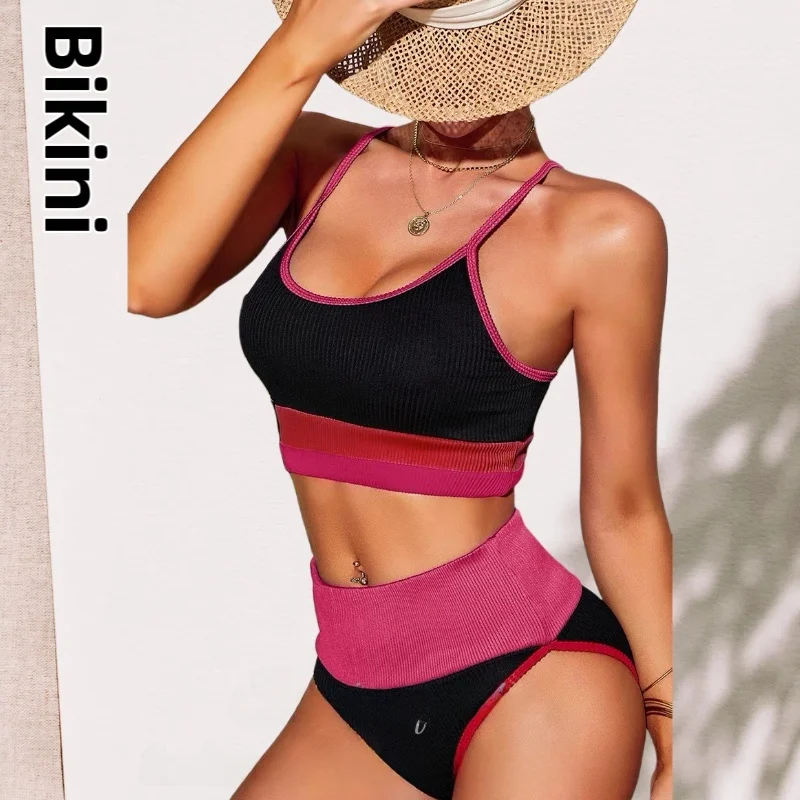 

Amber High-Waist Sexy U-Ne Bikini Women's Separate Swimwear Vaion Bikini with Chest Pad e Swimsuit No Steel Support