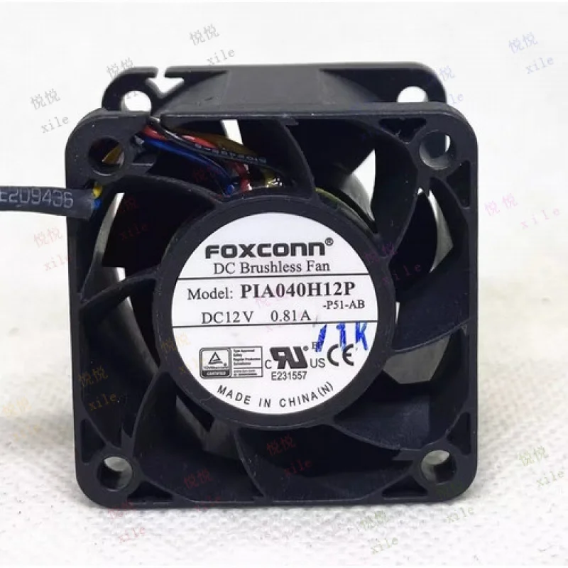

L+ for Foxconn PIA040H12P 4028 DC12V 0.81A 4-Wire PWM Dual Ball Cooling Fan