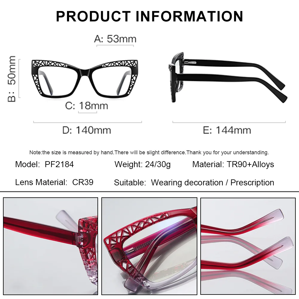 SZTZX الكلاسيكية النساء مضلع قصر النظر القراءة النظارات الطبية الجوف التدريجي تصميم الضوء الأزرق تصفية النظارات البصرية متعددة البؤر