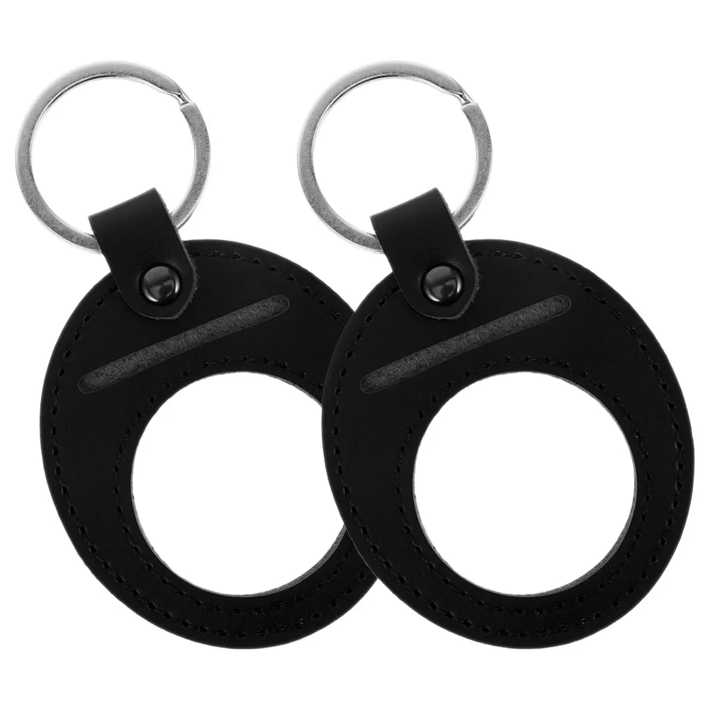 

2pcs Coin Set Keychains Coin Collection Storage Storage 34mm Protective Case for Coins Keys PU Material Holder