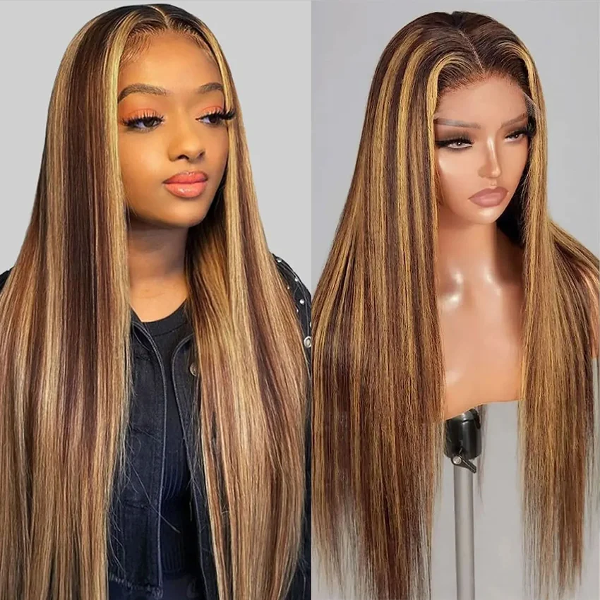 highligh-13x4-hd-straight-lace-frontal-wig-for-black-women-straight-human-hair-ombre-p4-27-piano-highlight-color-pre-plucked