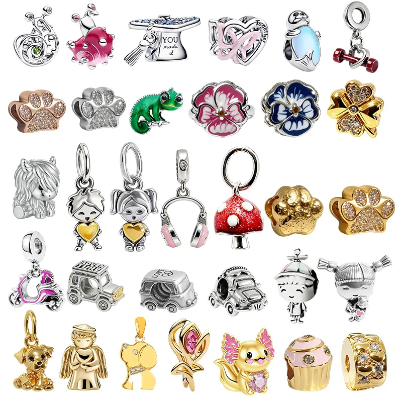 

New Original Charms Bead,Camper Van Charm&Little Girl Charm&Pink Scooter Dangle Charm Bead Fit Pendant Bracelet Women Jewelry Gi