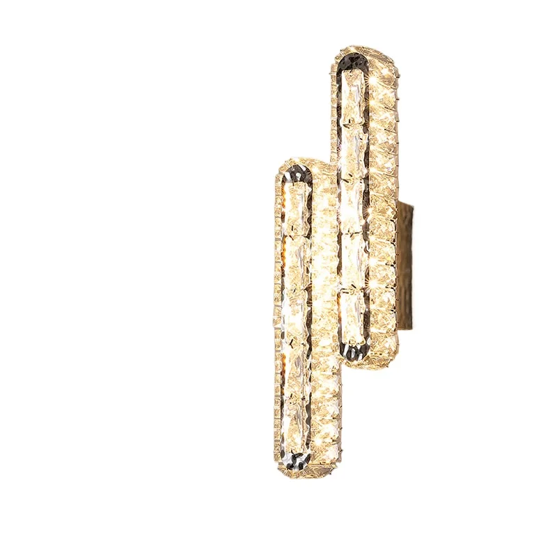 

*Light luxury wall lamp bedroom bedside lamp creative crystal lamp modern living room TV background