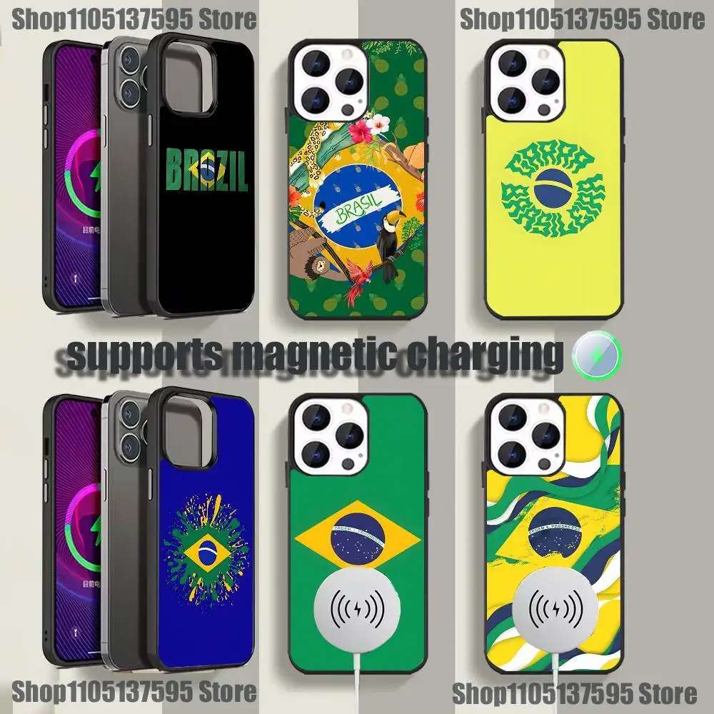 

Brazil Brazilian Flag Phone Case For iPhone 17,16,15,14,13,12,11,Pro,Max,Plus,Mini,SE4,E Magnetic Magsafe Wireless Charging