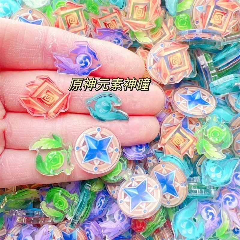 Genすねインパクトアクリル両面キーホルダー、ゲーム文字ペンダント、手作りパッチ、DIYアクセサリー、教育玩具作り