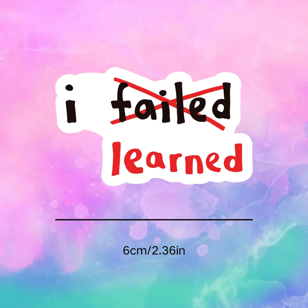 1-3PCS I Failed I Learned Sticker Motivational Vinyl Decal Matte Waterproof Car Window Laptop Truck Bottle Decor