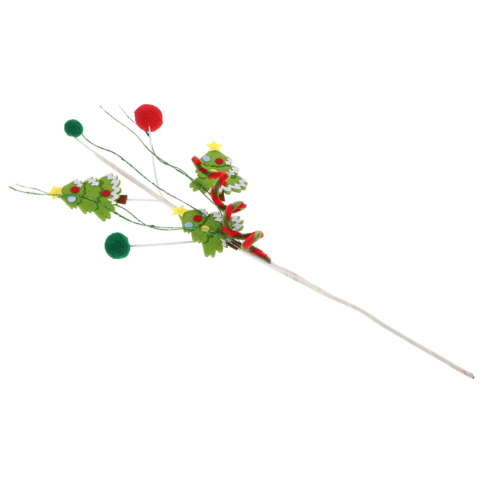 

Christmas Tree Picks Candy Shape Picks for Holiday Decorations Red and Green Woolen Curly Pompom Tree Decorations for Xmas