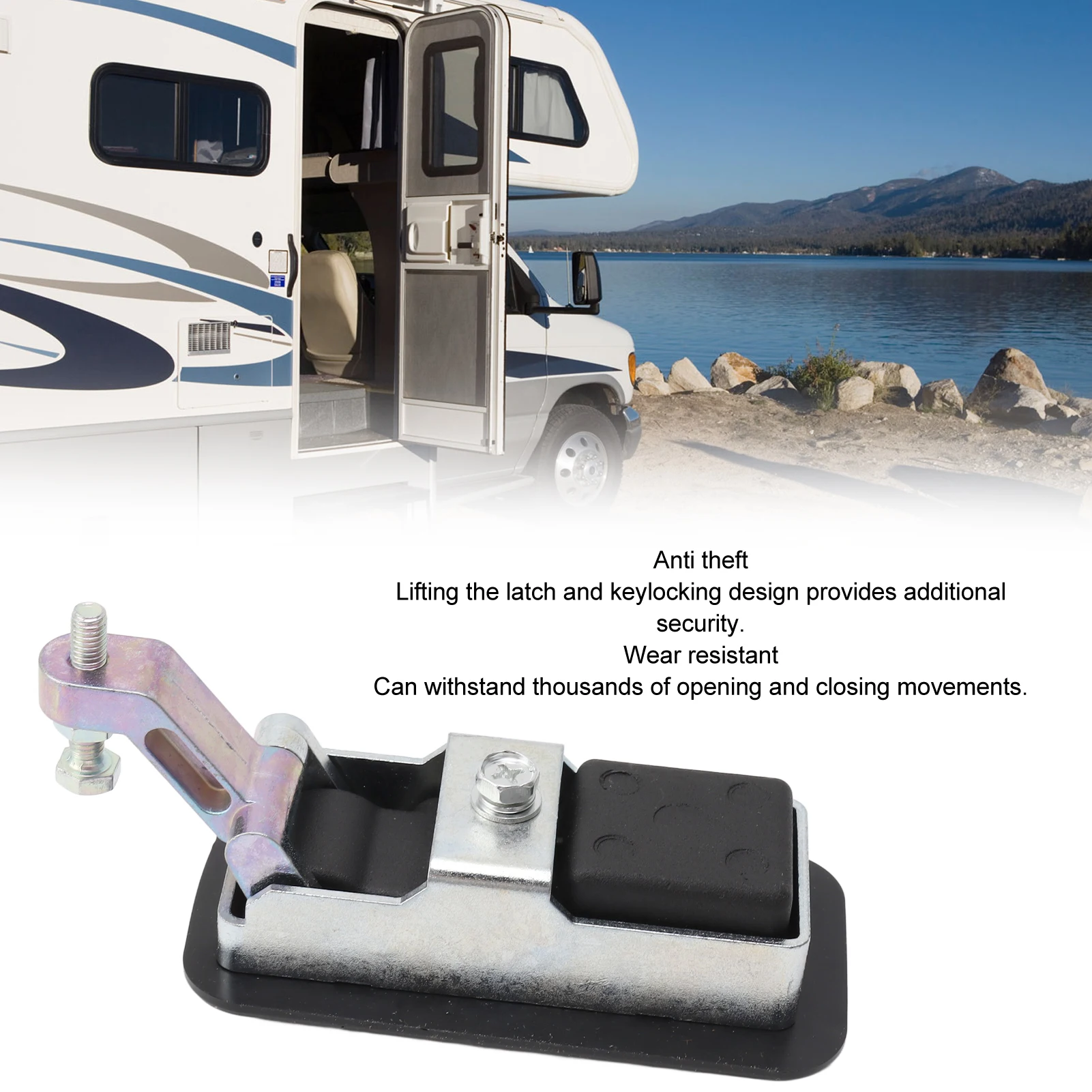 RV Compression Latch Adjustable Lever Hand Compression Latchs with 2 Keys 3.7×1.8in for Rv Trailers Campervans Caravans