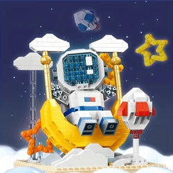 Spaceman Astronaut Building Blocks Toys Set With Display Box Desktop Decoration Mini Bricks Kids DIY Toys Holiday Gifts